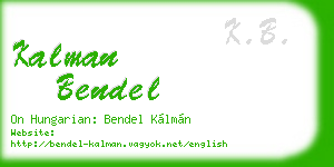 kalman bendel business card