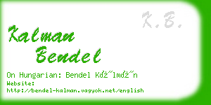 kalman bendel business card